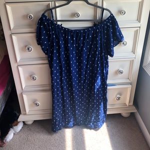 Navy blue off the shoulder dress